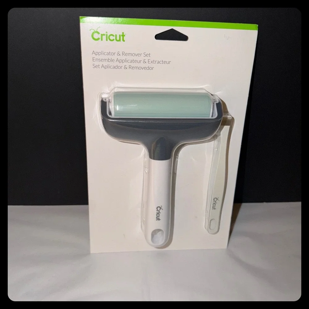Cricut Applicator & Remover Set Brayer Tweezers White Gray Mint Craft Tool